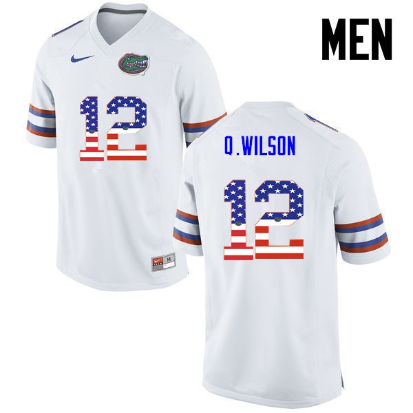Florida Gators Men #12 Quincy Wilson College Football USA Flag Fashion White